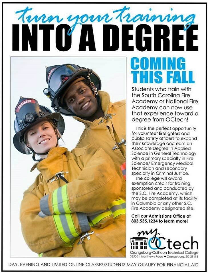 Turn your training into a degree South Carolina State Firefighters